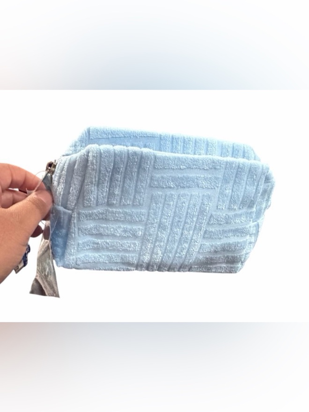 Ulta Beauty Light Blue Terry Cloth Cosmetic Case